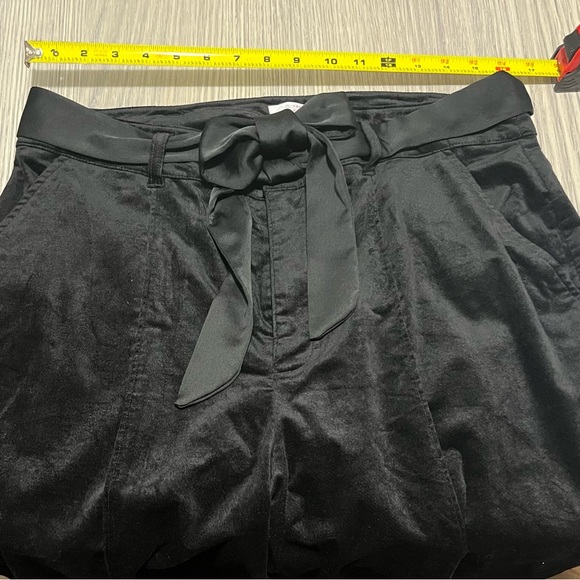 Lauren Conrad Black Velvet Holiday Pintuck Straight-leg Slacks EUC, Size 14 - Picture 5 of 8